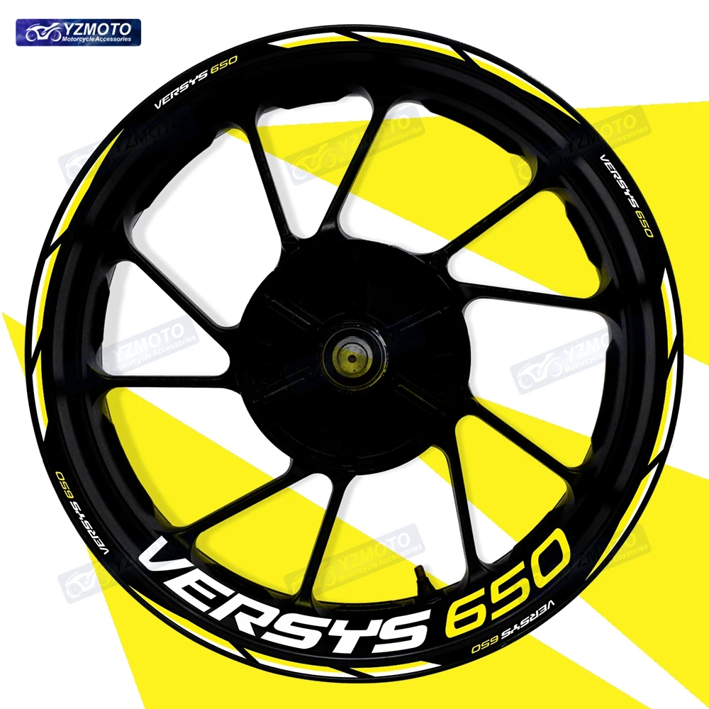 

For VERSYS 650 Motorcycle 17 Inch Front Rear Wheel Hub Sticker Decal Waterproof Reflective Modified Decorative Rim Stickers