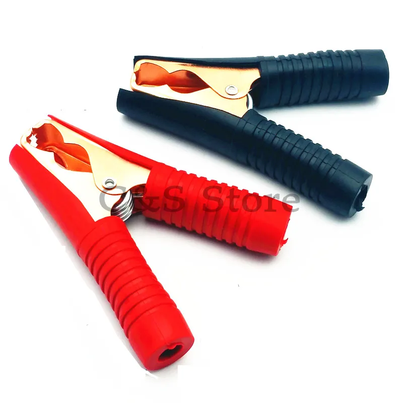 2pcs Alligator Clips Car Battery Clamps Crocodile Clip 100A Red Black Electrical connection battery terminals power wire test