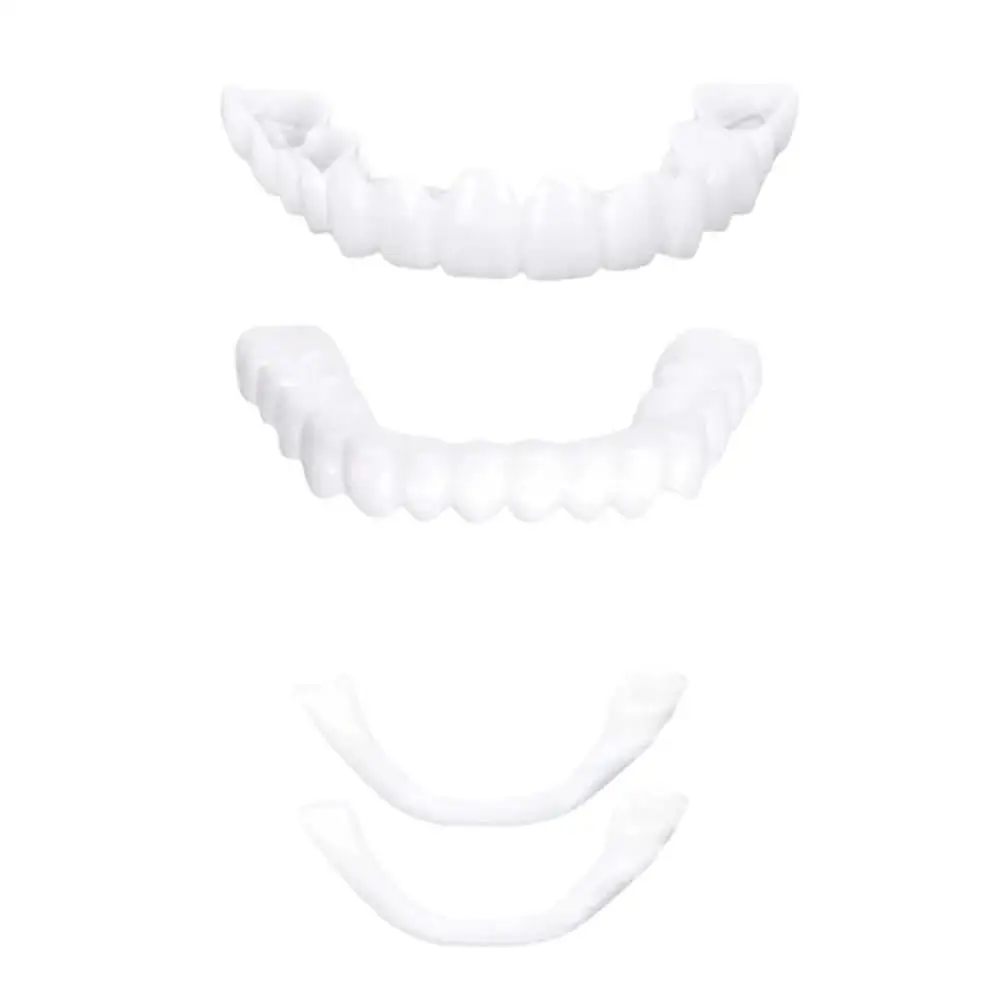 

New 3 Sets Unisex Soft Fake Teeth with Natural Look, Adjustable & Easy to Clean, Includes Storage Case