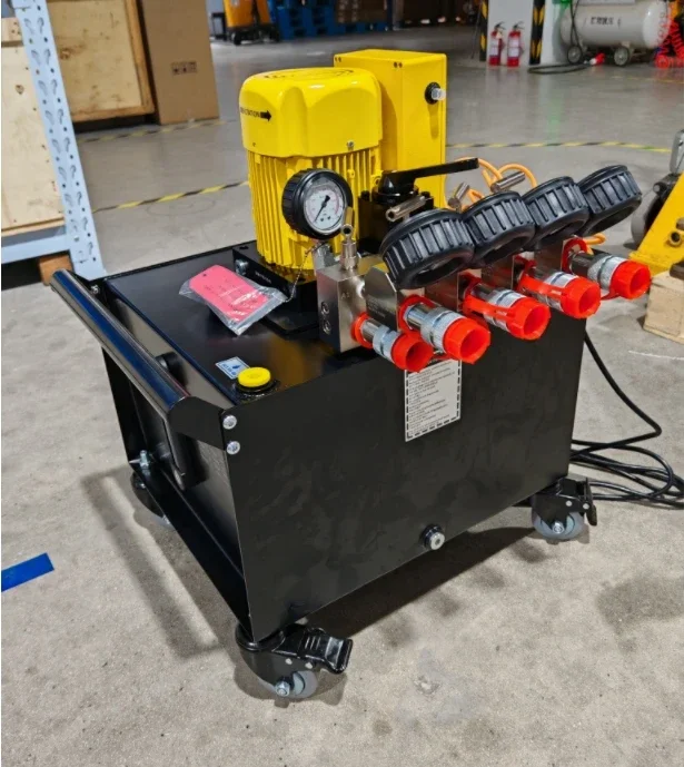 700 Bar 220V Double Acting Two Stage Electric High Pressure Oil Pump Hydraulic Power Pack for Synchronous Lifting