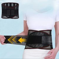 New Nylon Waist Trainer Belt Black Tight Support Back Brace Breathable Adjustable Lumbar Support Strap Lumbar Support