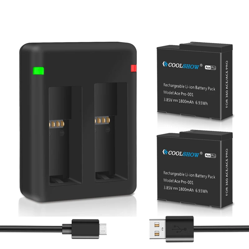 1800mah Battery For Insta360 Ace Pro Rechargeable Battery 360 Action Camera Accessories For Insta 360Ace Batteries Charger