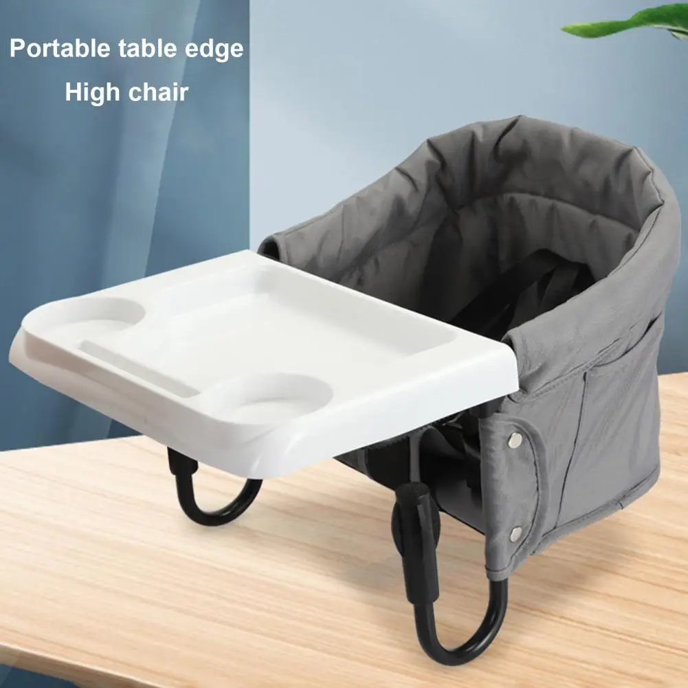 Waterproof High Chair Foldable Baby Dining Table Chair with 5-point Safety Belt Waterproof Oxford Cloth Seat Adjustable Portable