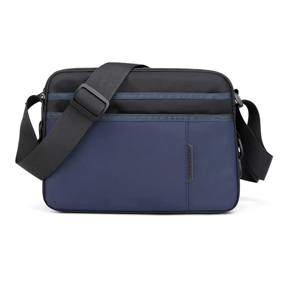 

Simple Single Shoulder Men's Shoulder Bag Fabric Large Capacity Man Messenger Bag Multi-Pockets Square Nylon Crossbody Bag Male