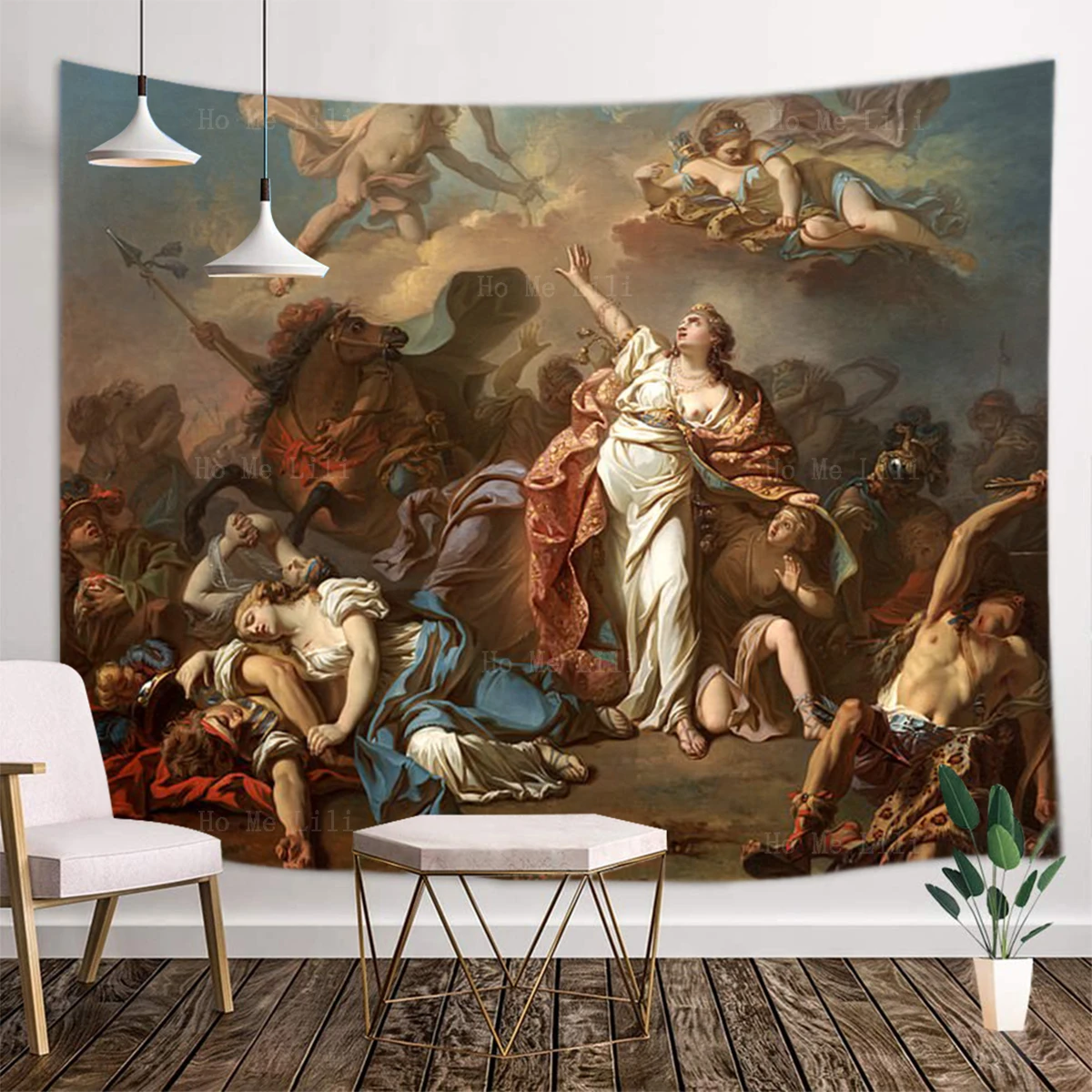 Apollo Attacking The Niobe's Children Fragonard Myth Diana And Endymion Tapestry By Ho Me Lili For Living Room Home Decor