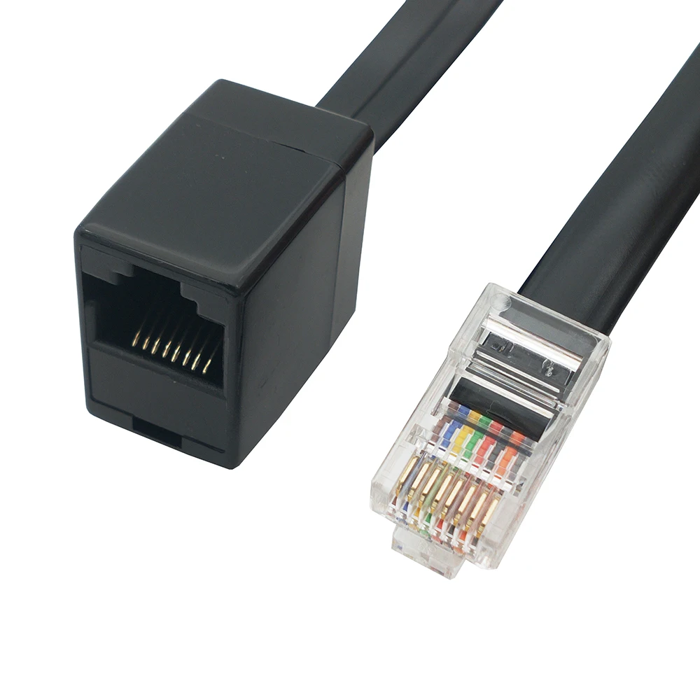 25CM RJ45 cable 8P8C Female Connector to RJ45 Male Plug black For network extension Wire