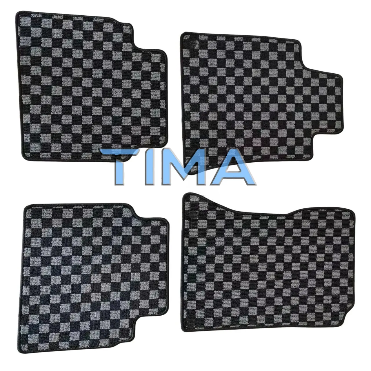 Plaid Checkered Flag Carpet Floor Mats JDM Style Floor Mats For 2019-2025 nissan altima Left Hand Driveor