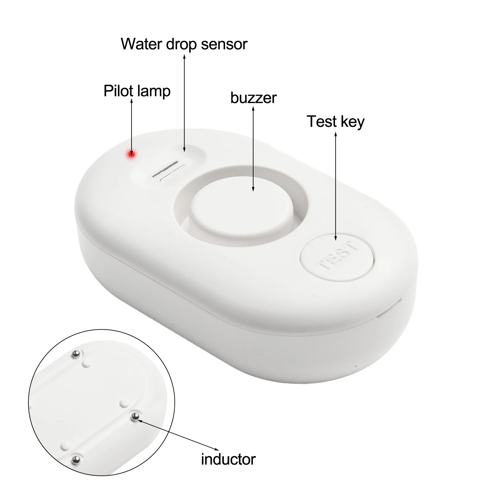 

Flood Alarm Smart Home Water Sensor Flood Prevention ABS Material Bathroom Use High-decibel Alarm IP66 Waterproof