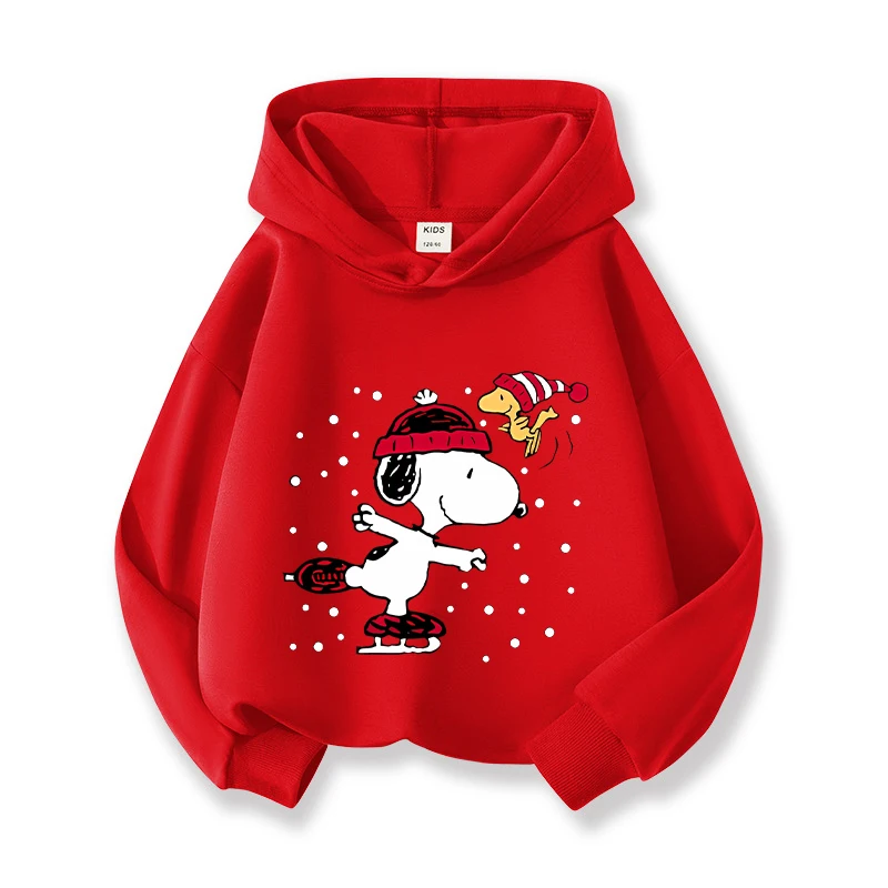 سنوبي الأطفال هوديي الأزياء الكرتون أنيمي نمط أعلى الخريف السفر في الهواء الطلق يندبروف الملابس الدافئة الأطفال هدية الكريسماس #4