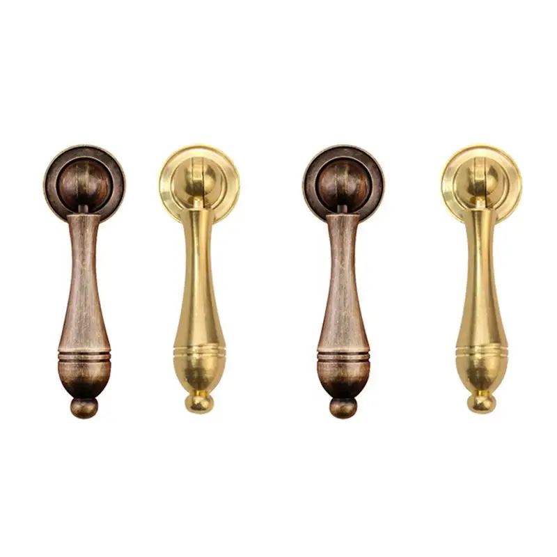 8PCS Solid Brass Water-drop Pendant Furniture Handles Drawer Knobs Cupboard Wardrobe Closet Dresser Shoe Cabinet Pulls Knobs
