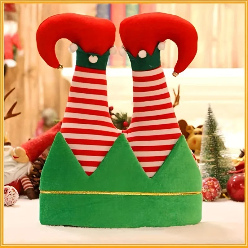 New Adult Christmas Party Funny Christmas Hat Old Man Elf Clown Pants Cap Christmas Party Cosplay Costumes Accessories