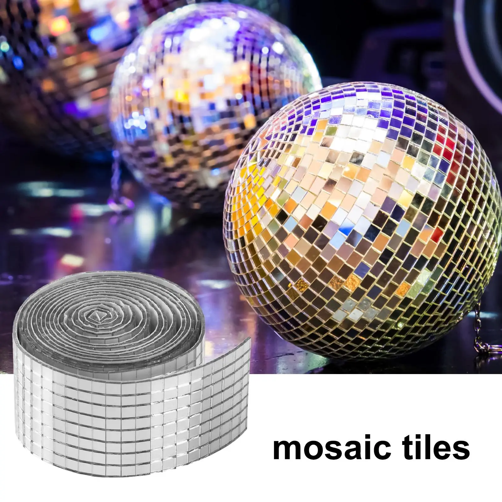 Self-Adhesive Craft Tiles Reflective Waterproof Stickers Disco Ball Tiles Decoration For Ceiling Floor Bathroom Kitchens view 5
