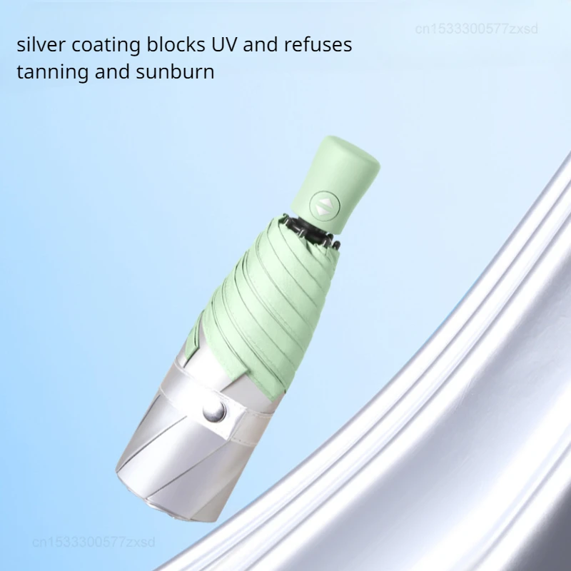 يوبين التلقائي بالكامل للطي جيب مظلة للنساء ، مقاوم للماء ، يندبروف ، عاكسة ، حماية الشمس ، دليل للطي مظلة