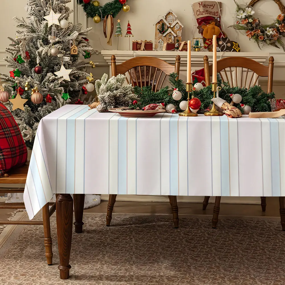 Pastel Strawberry Print Waterproof table cloth, splash-proof tablecloth, for party, Halloween, Christmas, dining, camping