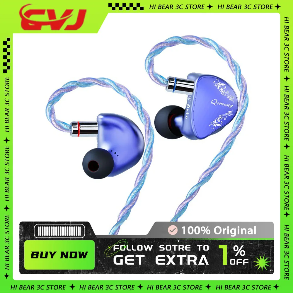 Cvj Aria Hifi Earphones10mm High Performance Nano-Crystal Coated Dd Iems With Detachable Cable Design For Audiophiles Custom