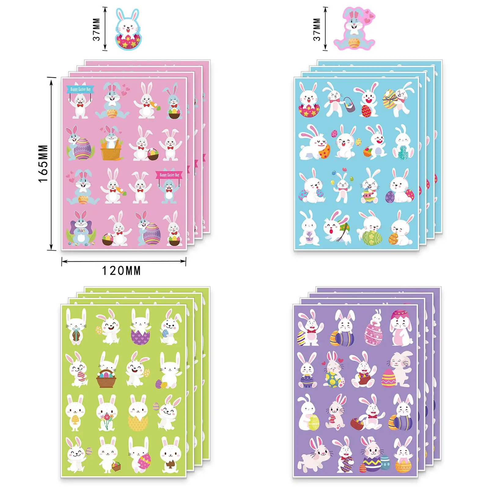 Adesivo de Páscoa Adesivos de Coelho de Páscoa para Lembrancinhas de Presente de Papercraft