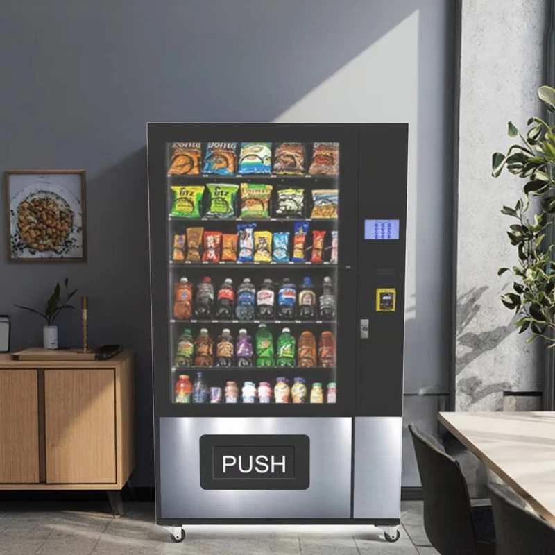 Intelligent Beverage Vending Machine Automatic Snack Food Combo Dispenser Commercial Retail Kiosk Cabinet