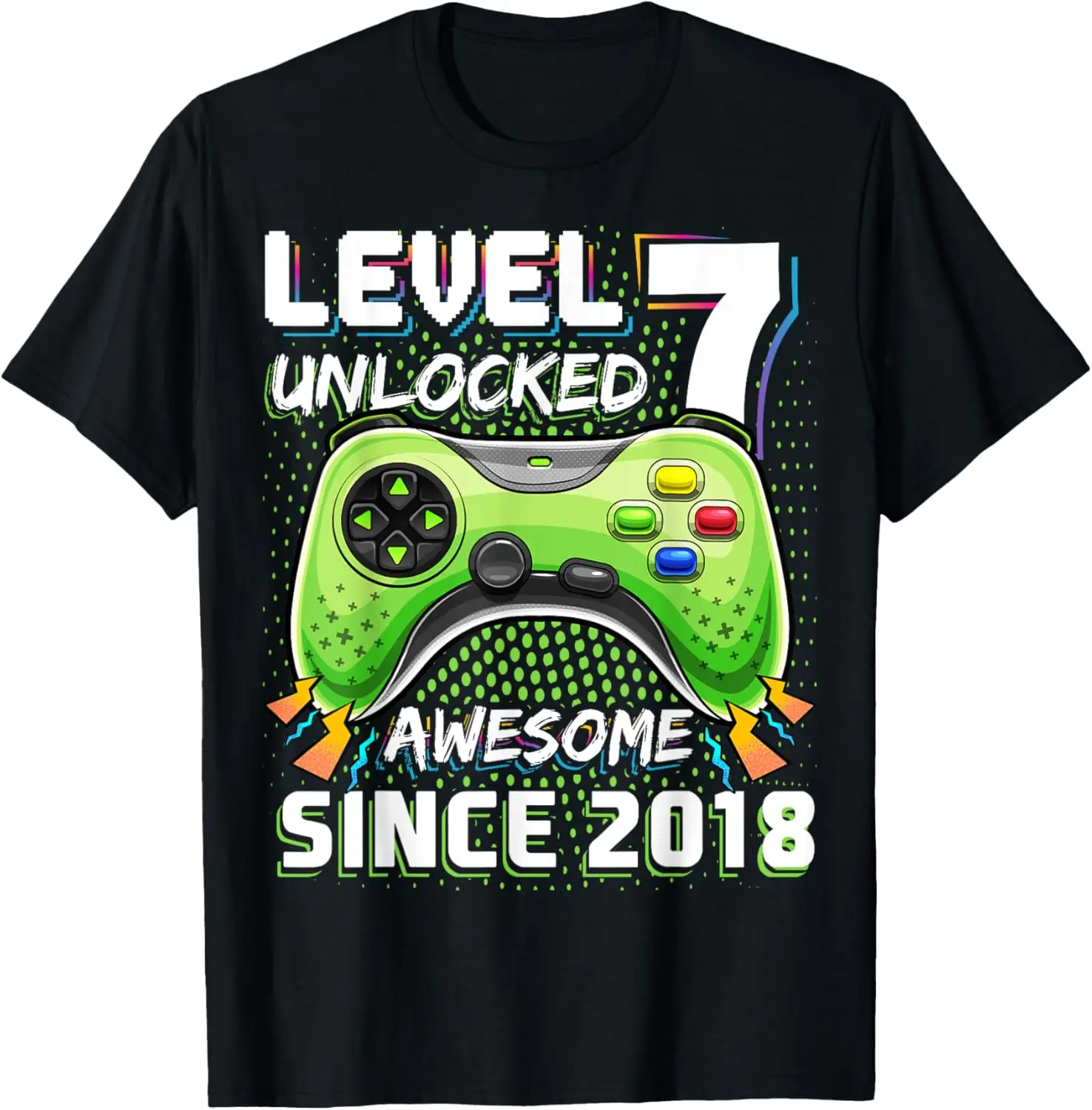 7th Birthday Boy Level 7 Gamer 7 Year Video Game Party T-Shirt Unisex Summer Streetwear Tops Mens Clothing Camiseta Hombre