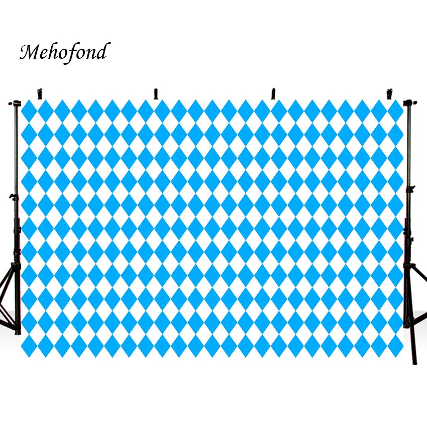 Mehofond Bavarian Oktoberfest Seamless Pattern Blue and White Rhombus Flag Party Table Decor Photography Background Photo Studio