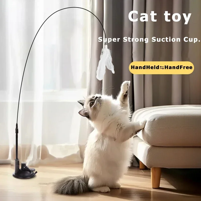 Simulation Feather Bird Interactive Cat Toys Funny Bird with Bell Cat Stick Toy for Kitten Playing Teaser Wand Toys Cat Supplies