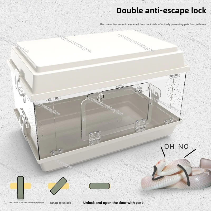 ‌Transparent Reptile Enclosure Escape-Proof Snake Terrarium Easy-Clean Acrylic Cage Panoramic View Pet Habitat view 4