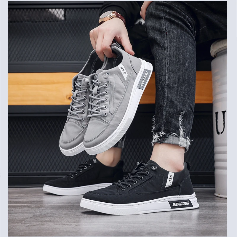 Breathable Canvas Men's Shoes 2023 Summer New Korean Edition Trend Thick Sole Umbrella Cloth Versatile Sports Casual Board Shoes