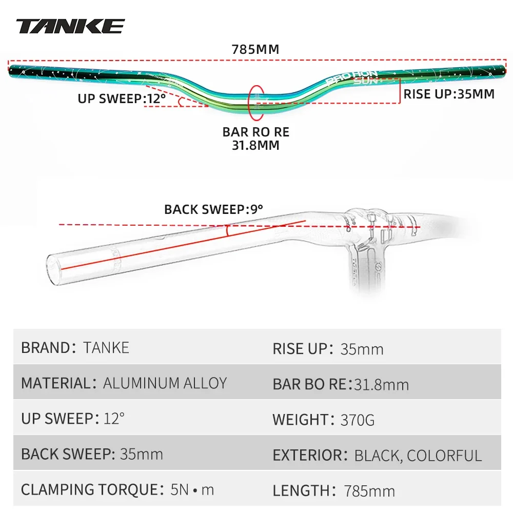 TANKE دراجة هوائية جبلية المقود 31.8 مللي متر 720 مللي متر 780 مللي متر دراجة المقود سبائك الألومنيوم الجبلية المقود الدراجات أجزاء على الطرق الوعرة XC AM