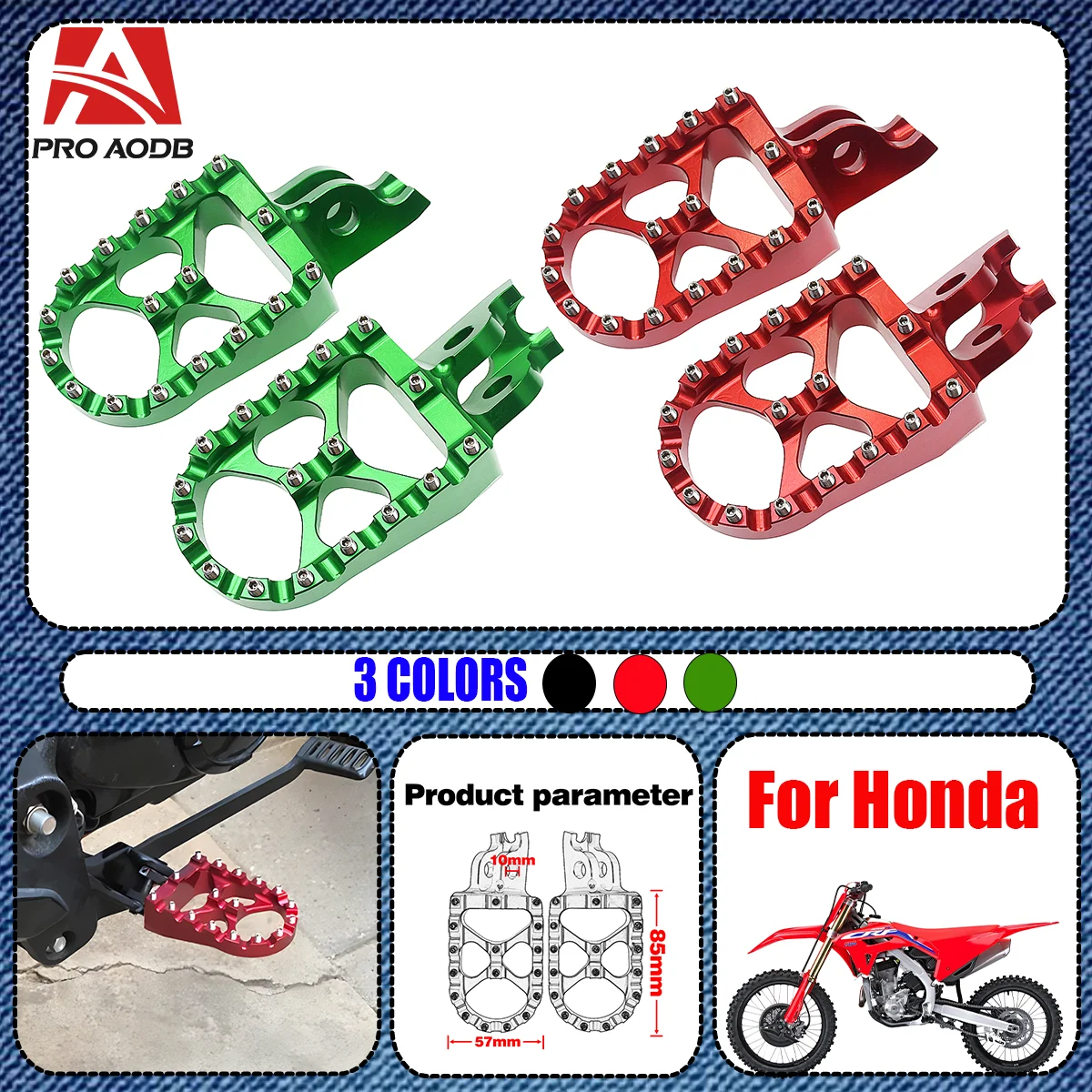 

For HONDA CRF 150R 250R 450R 250 450 X RX L M 2002-2023 CR 125 250 150R CR250R Motorcycle CNC FootRest Footpegs Foot Pegs Pedals