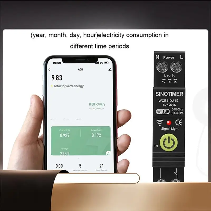 

SINOTIMER WIFI Overvoltage And Undervoltage Protector Photovoltaic Bidirectional Energy Meter KWH Metering Time Switch-X64A