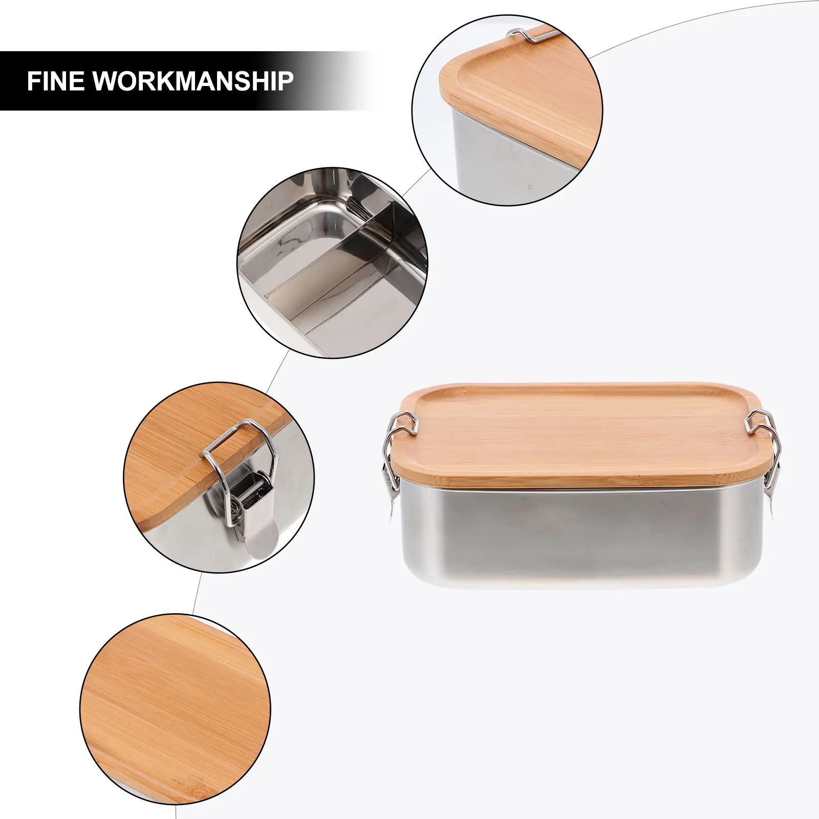 

Stainless Steel Lunch Boxes Sealed Containers Portable Sushi Box Bento Camping Tableware Leakproof Food Carrier