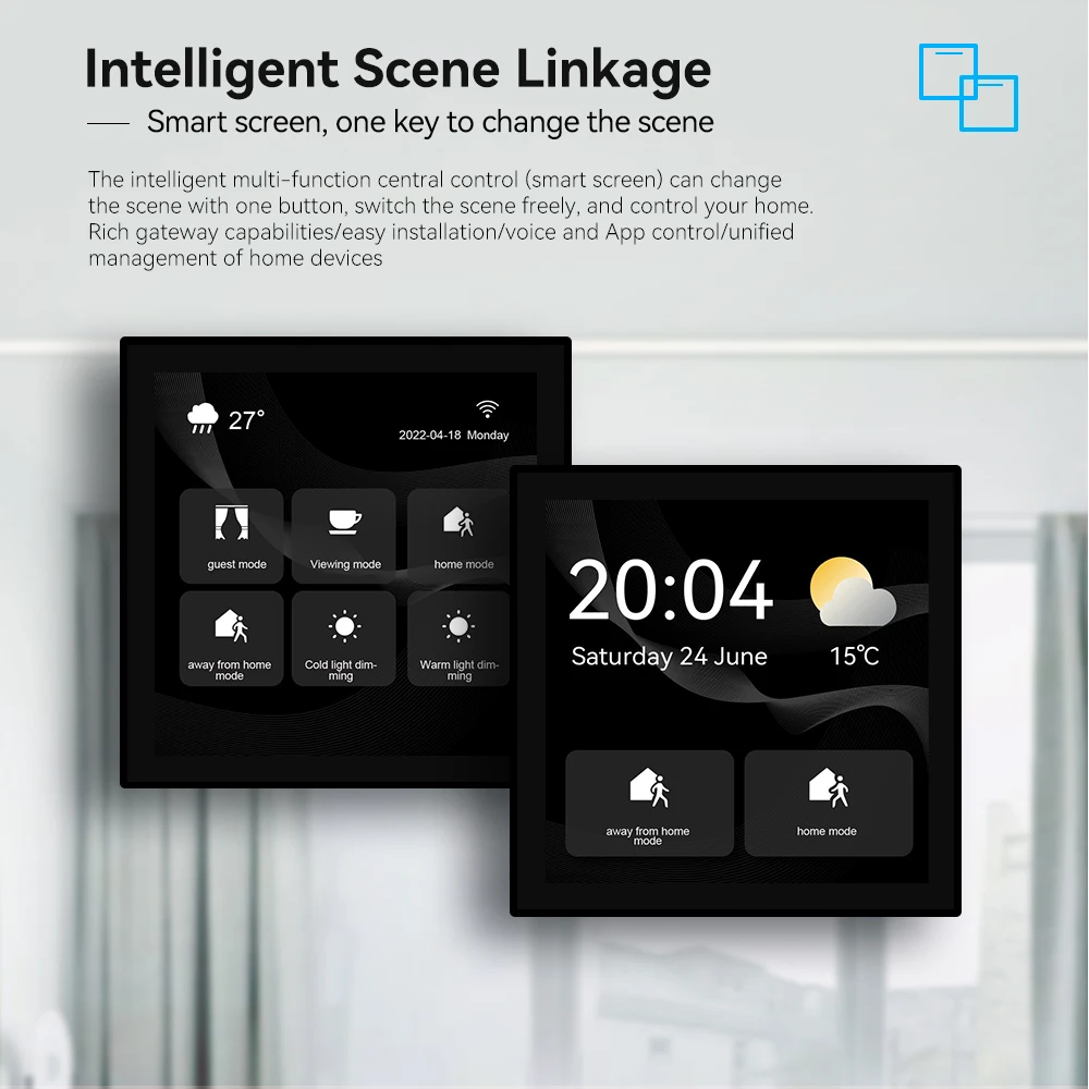 2025 Linux 4 Inch Touch Screen LCD Display Smart Home Gateway Control Smart Switch Lights Curtains Motor Dimmer Lamps