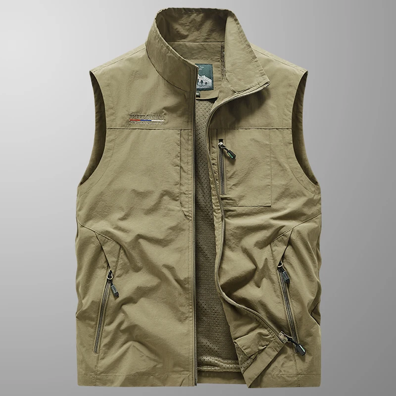 Werk Vest Heren Zomer Tactische Camping Jacks Motorrijder Multi-Pocket Mouwloos Vissen Jacht Vest Heren Kleding