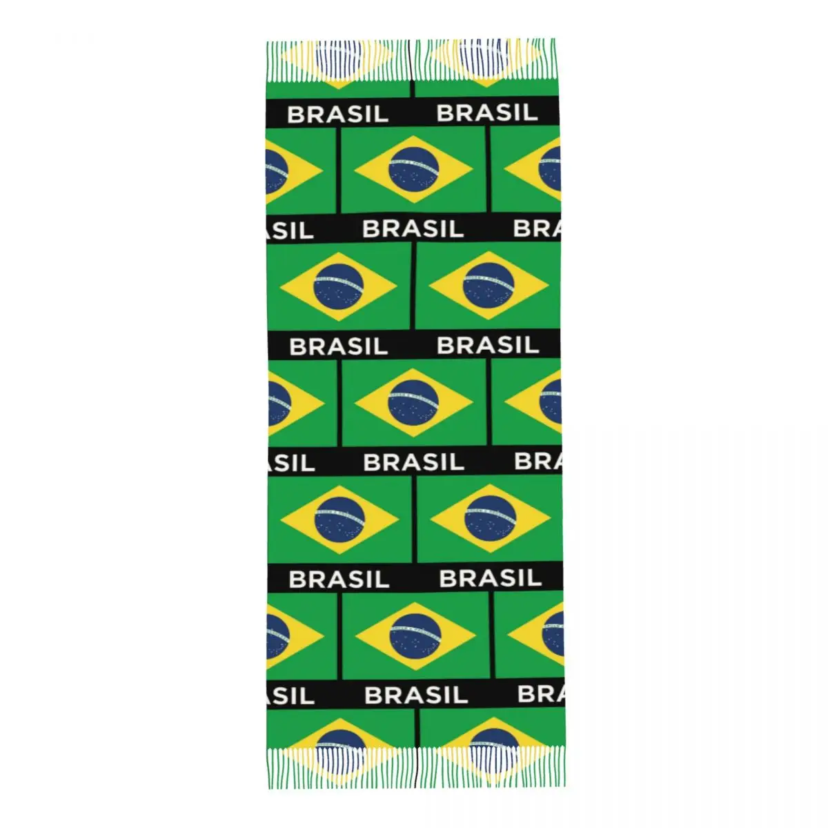 Brazil Soccer Team Football Brazilian Flag Scarf Tassel Scarves Women Soft Warm Shawls and Wraps Long Fall Winter Shawl Wrap