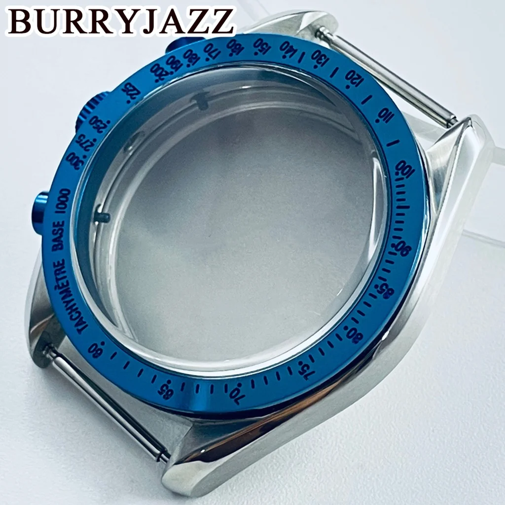 40mm Waterproof Watch Case Coated Glass Two Tone Gold Watch Case Watch Accessories Part Fit VK63 VK64 Quartz Chronograph Movemen