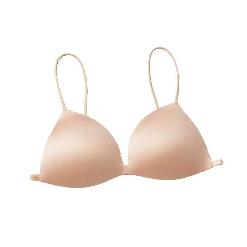 Soutien-gorge push-up sans couture pour femme, sous-vêtement ultra fin, sangle initiée, dos nu, une pièce