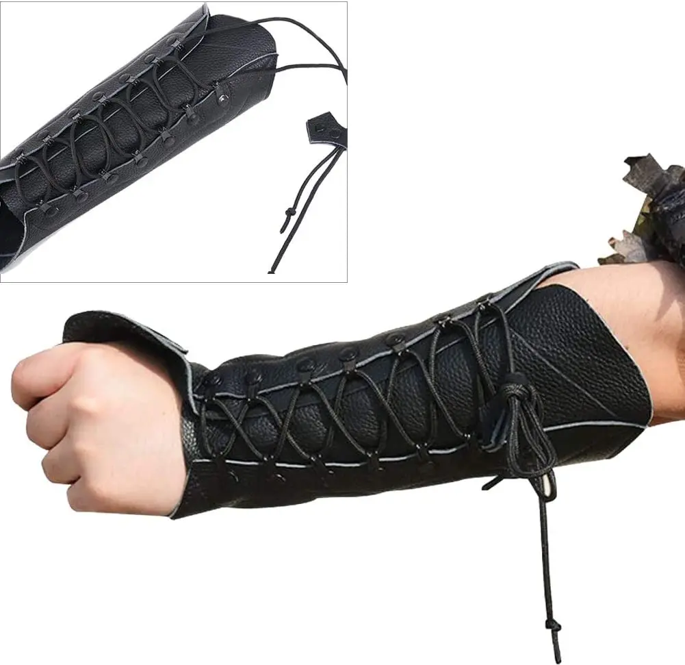 Archery Cow Leather Arm Guard Hand Protector Bracer Longbow Recurve Bow Arm Guard Protective