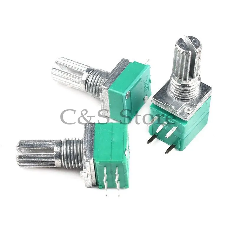 5pcs B5K B10K B50K B100K B500K RK097 RV097NS Audio Amplifier Sealed Linear Volume Potentiometer Resistor 15mm Shaft 3/5/6/8pin