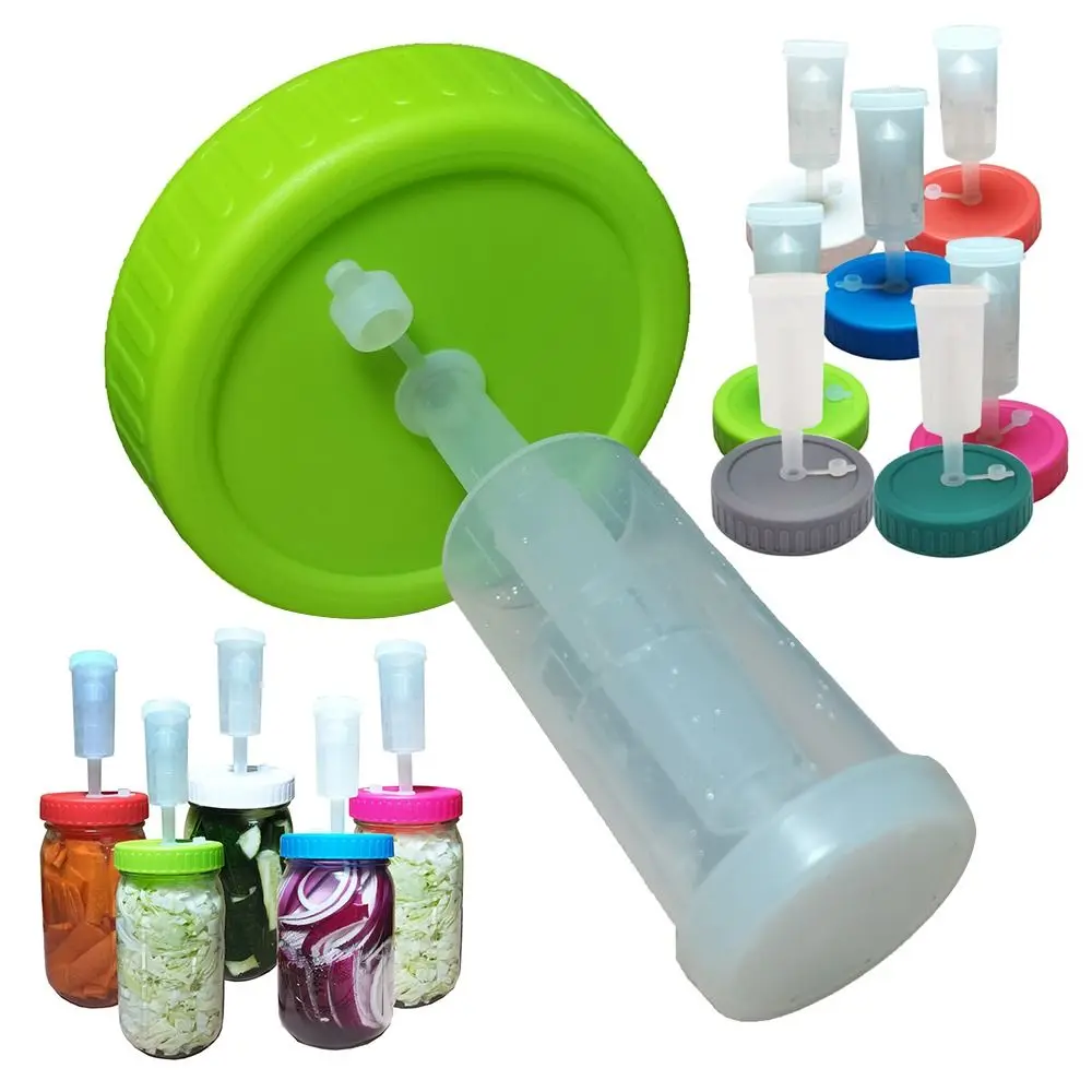 Fermentation Lid Cover with One-way Exhaust Valves Fermenting Lids Kit for Wide Mouth Mason Jars 86mm Fermentation Home Brewing