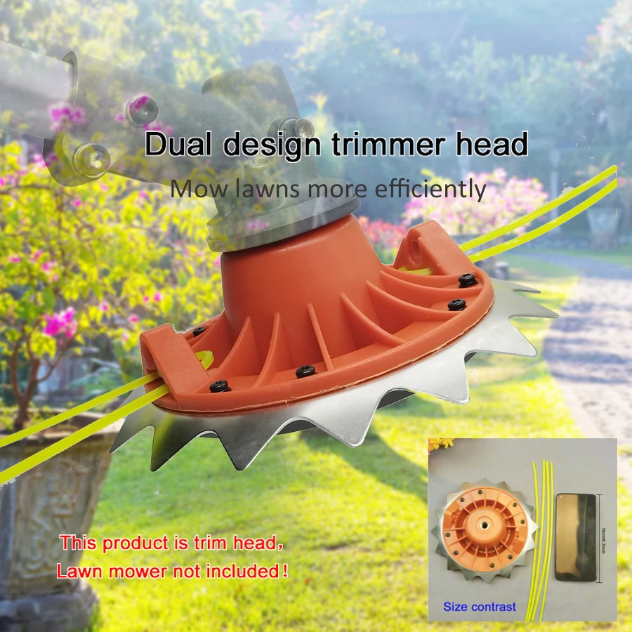

1Pc Dual Trimming Head, with 4 Square Trimming Lines, Mounting Hole M10X1.25, Easy to Install, Dual Design for More Efficient Trimming, Suitable for Garden Trimming and Lawn Trimming