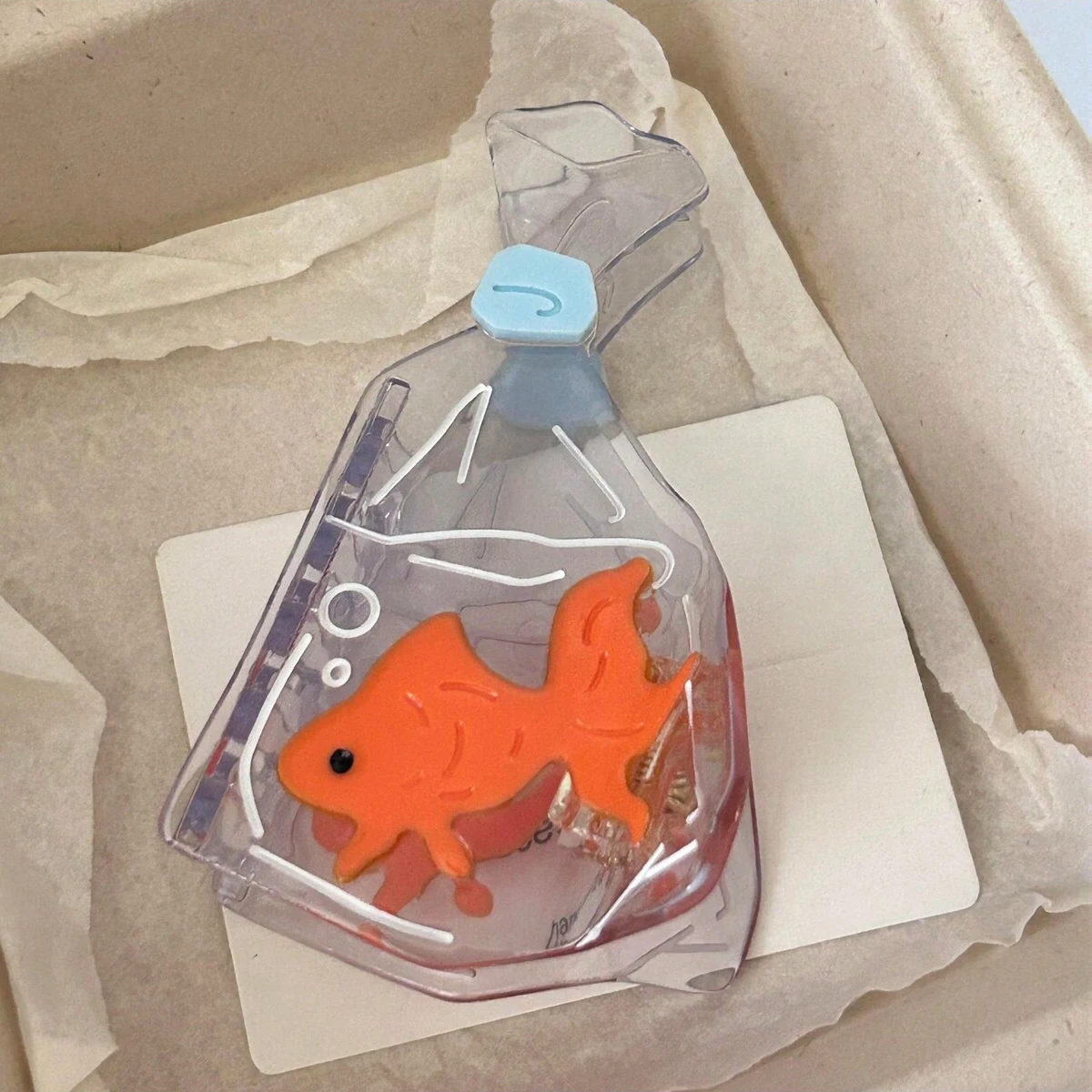 1 Stück Sommer Neue Kreative Persönliche Kleine Goldfisch-Acetat-Haarspange Taschen-Design Haarklammer für Pferdeschwanz Haaraccessoire – Detail 5