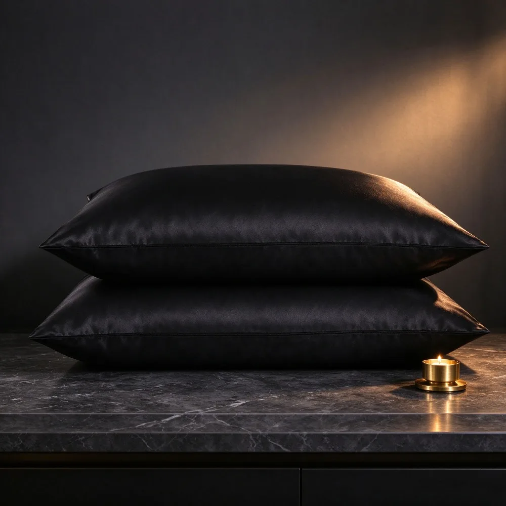 Luxury Silk Pillowcase Double-Sided 19 Momme Mulberry Silk Pillow Cover Hidden Zipper Breathable for Hair and Skin Hidden Zipper