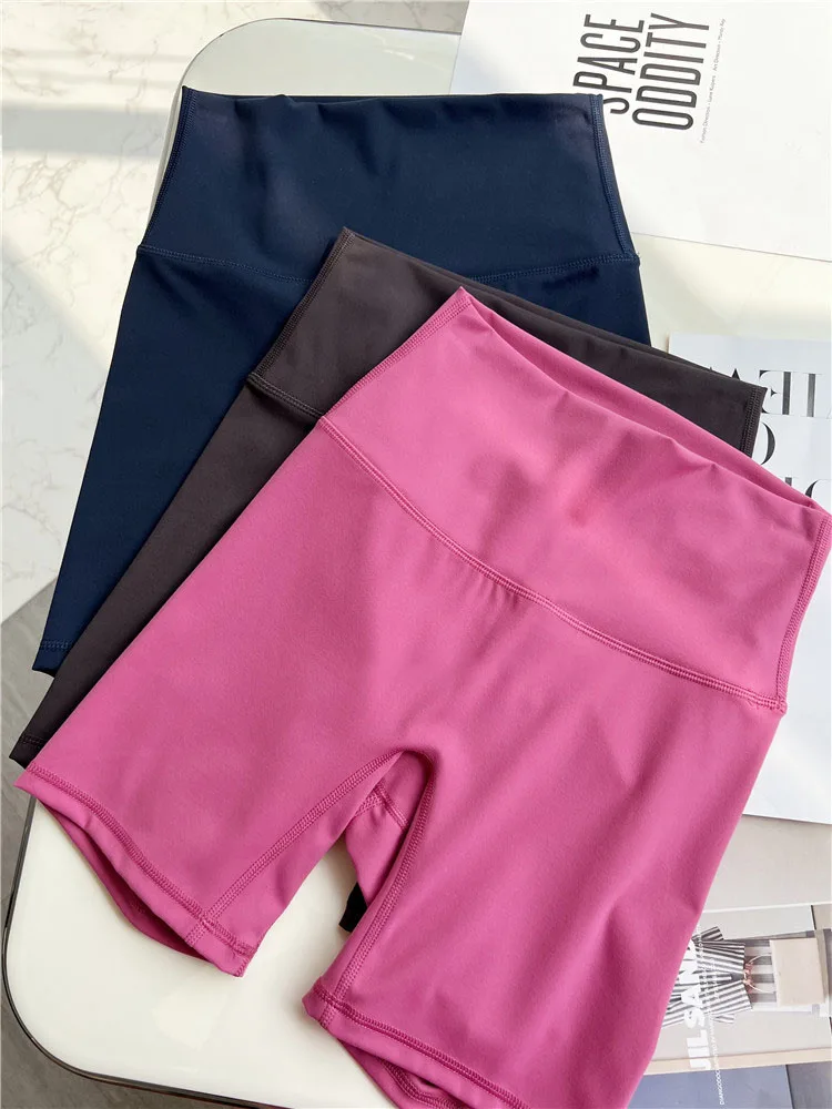 High Waisted Compression Sport Shorts Women Brushed Fabric Fitness Shorts Squat Proof Workout Yoga Shorts