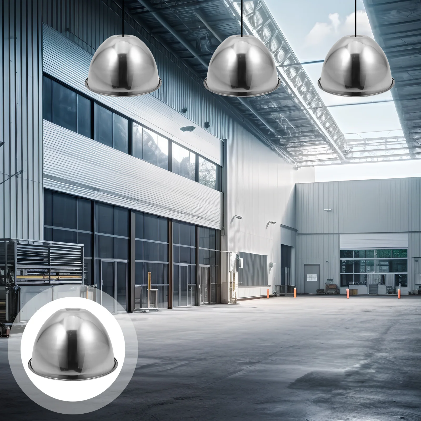 

Outdoor Stainless Steel Pendant Light Shade 26cm Waterproof Rainproof Lamp Cover for Workshop Factory Hanging Lamp Shade