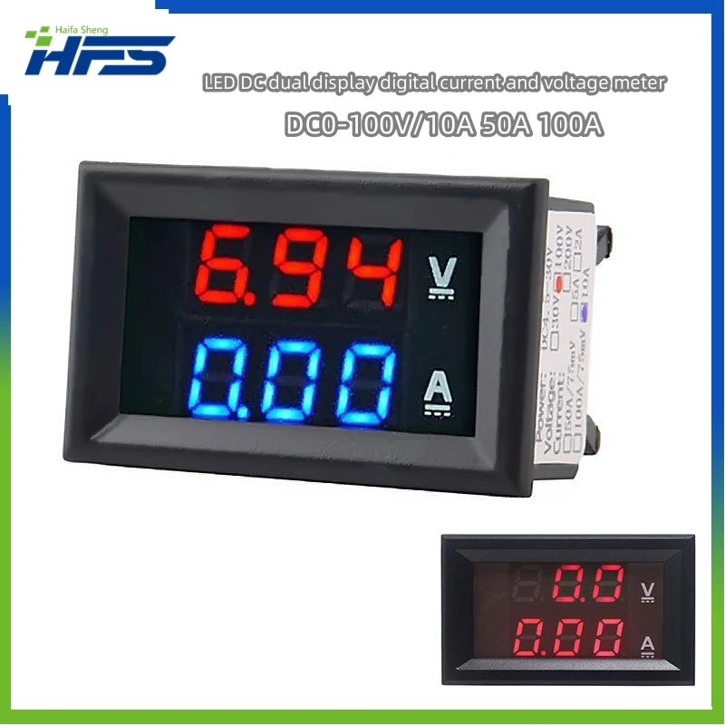 

DC0-100V/10A 50A 100A LED dual display digital current and voltage meter digital Meter header