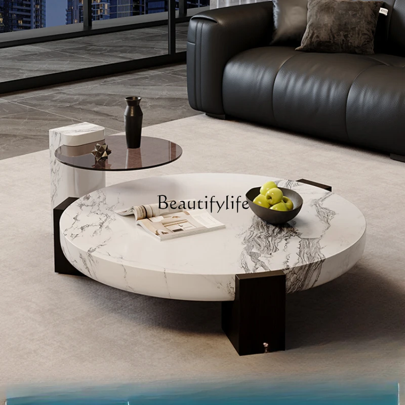 Modern simple marble coffee table Italian minimalist living room glass size apartment new coffee table