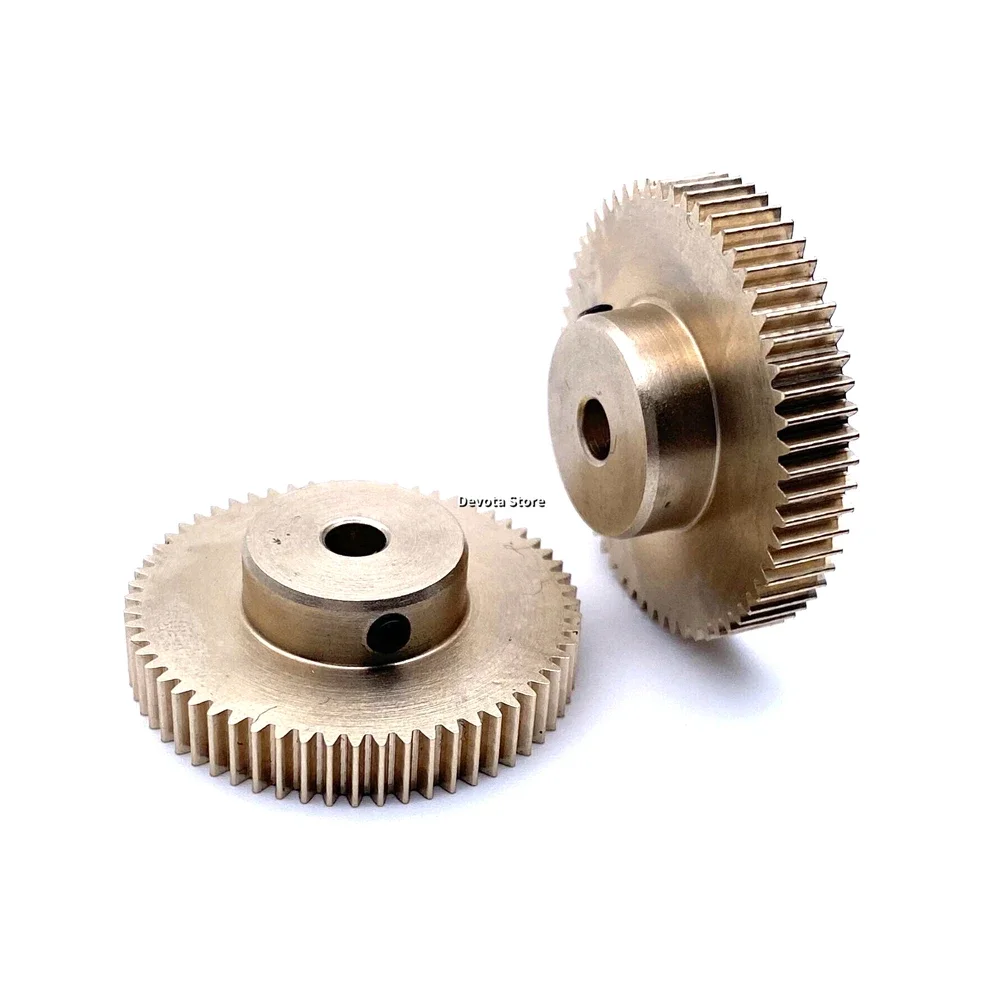 0.5M 톱니 스텝 구리 기어 볼록 직선 톱니, 8mm 키웨이 부품, 3/3.17, 4, 5, 6/6.35, 7, 8, 10, 12mm 구멍, 48-63 톱니