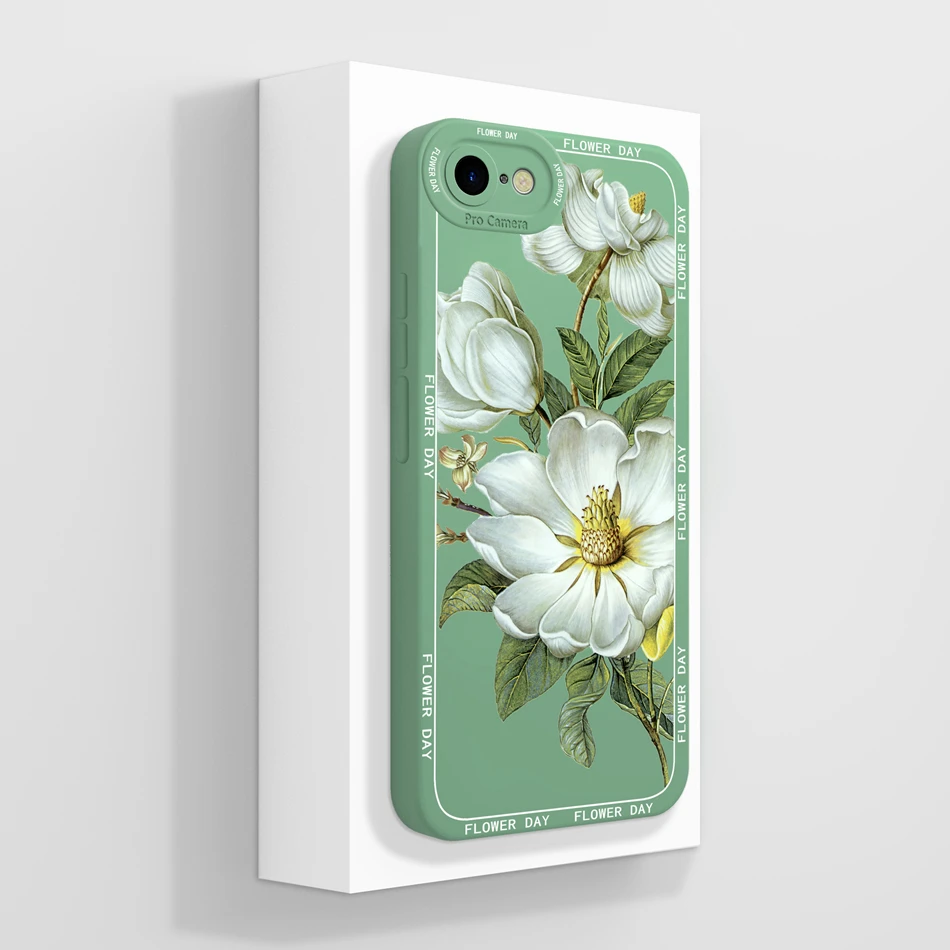 For iPhone 7 8 Phone Case Oil Painting Back Cover For iPhone SE Full Protection Liquid Silicone Protectors For iPhone7 iPhone8 - náhled 6