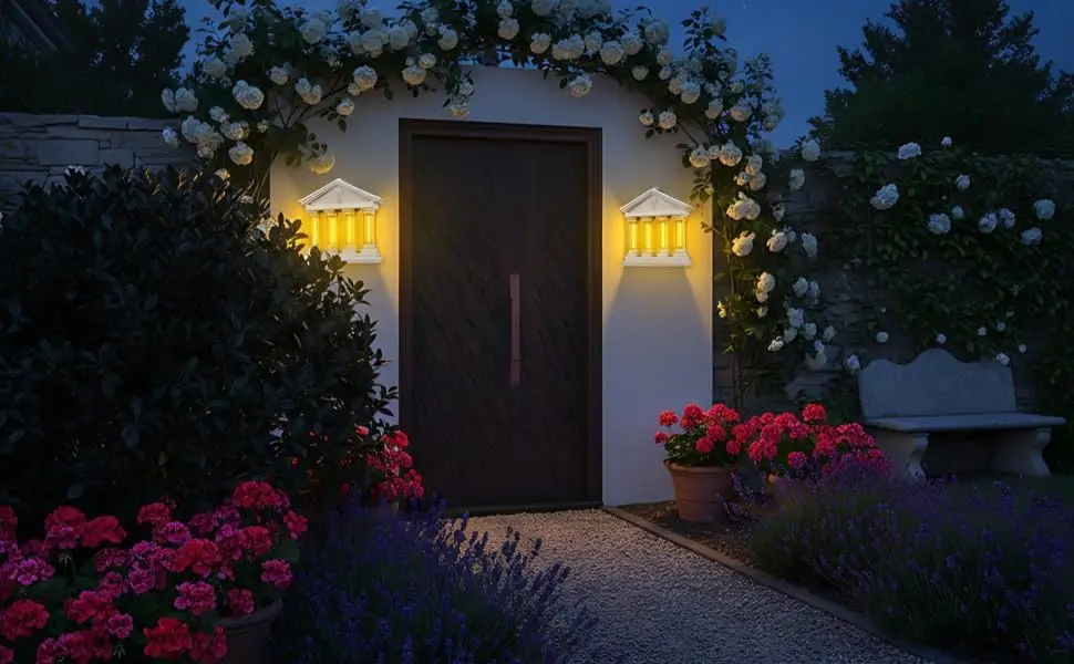 Wireless Exterior Sconce 6.7 X 6.3 X 1.7 In Outdoor Filament Light Automatic Dusk To Dawn Lightweight 8 Ounces