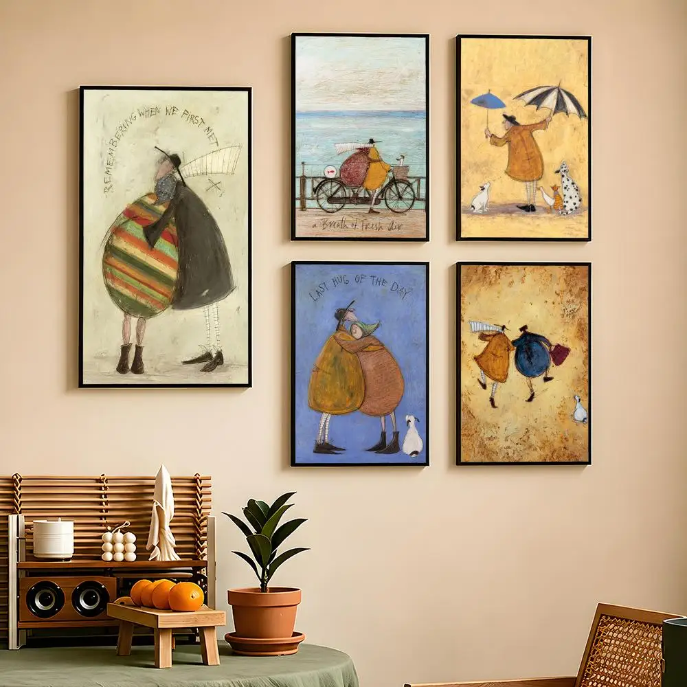 Art S-Sam T-Toft A-Art P-Prints Poster Self-Adhesive Art Waterproof Paper Sticker Coffee House Bar Room Wall Decor