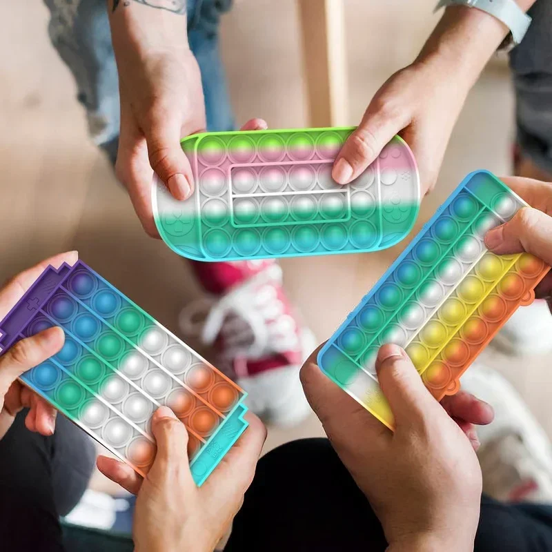 Silikon Tie Dye Game Controller Push Bubble Squeeze Spielzeug Elliptische/Diamant Geformt Anti-Stress Spielzeug für Kinder Erwachsene